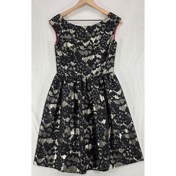 Eliza J Womens Whimsigoth Dress Fit Flare Metallic Black Fairy Goth Party Size 6 - Picture 1 of 15